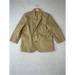 Duluth Trading Fire Hose Presentation Jacket L Tan 11 Pocket Canvas Blazer